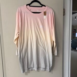 PINK Victoria's Secret Ombre Long Sleeve Tee - Pink and Cream